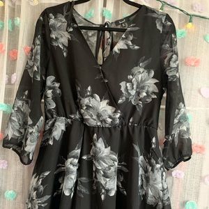 Black and white short romper